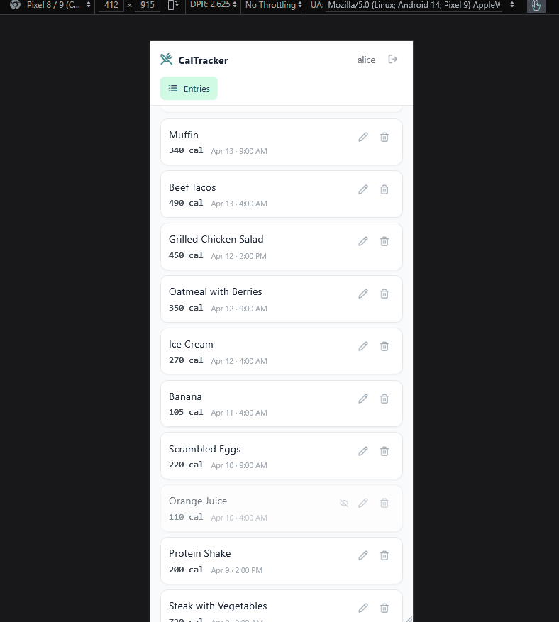 Calorie Tracker screenshot 2